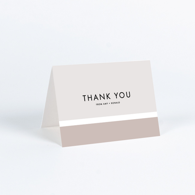 Stripe It Wedding Thank You Cards - Beige