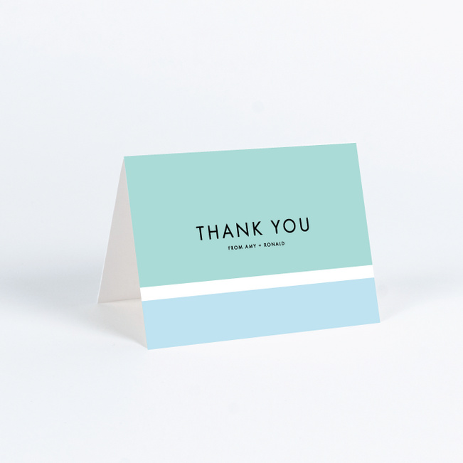 Stripe It Wedding Thank You Cards - Blue