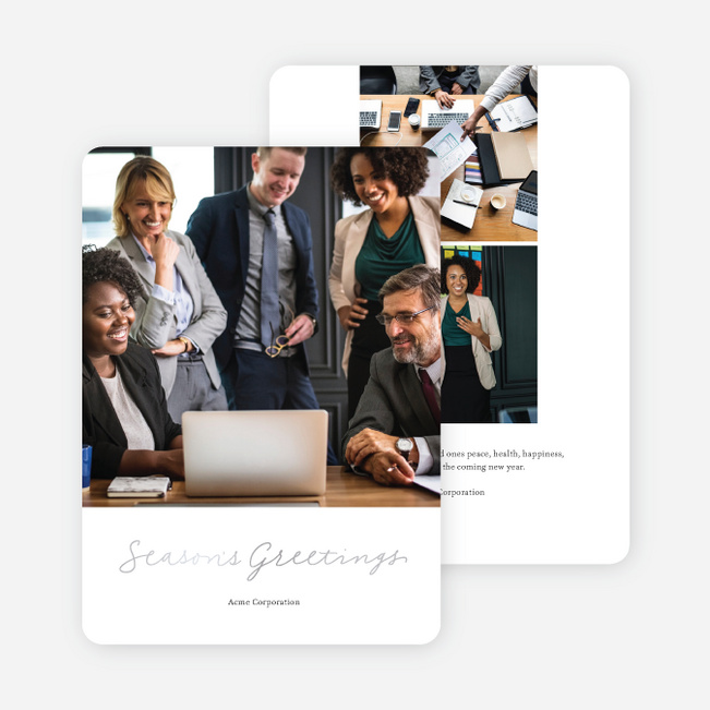 Warmest Greetings Business and Corporate Holiday Cards - Gray