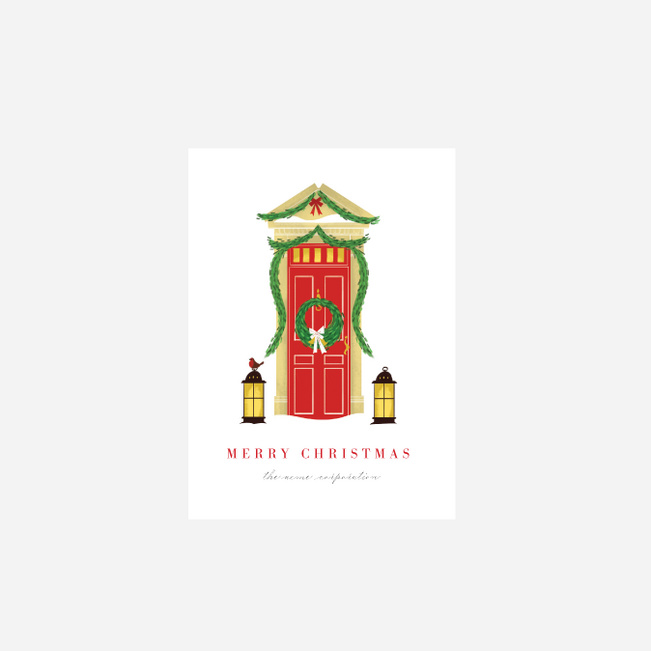 Garland Front Porch Business and Corporate Holiday Cards - Multi