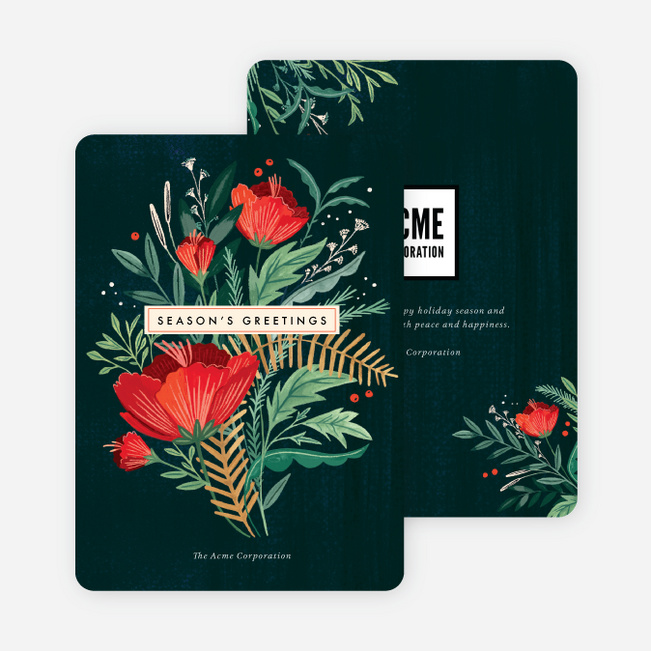 Holiday Bouquet Business and Corporate Holiday Cards - Multi