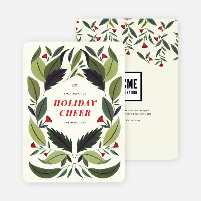 Leafy Frame Business and Corporate Holiday Cards - Multi