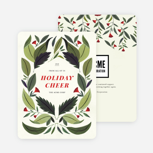 Leafy Frame Business and Corporate Holiday Cards - Multi