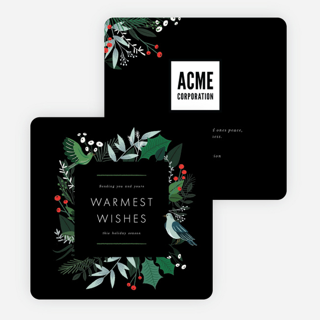 Lush Greenery Business and Corporate Holiday Cards - Multi