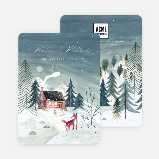 Winter Scene Business and Corporate Holiday Cards - Multi