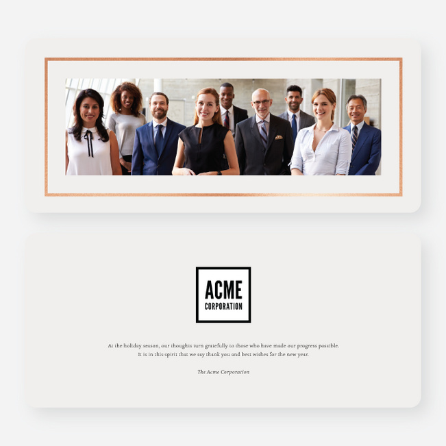 Foil Professional Frame Business and Corporate Holiday Cards - Pink