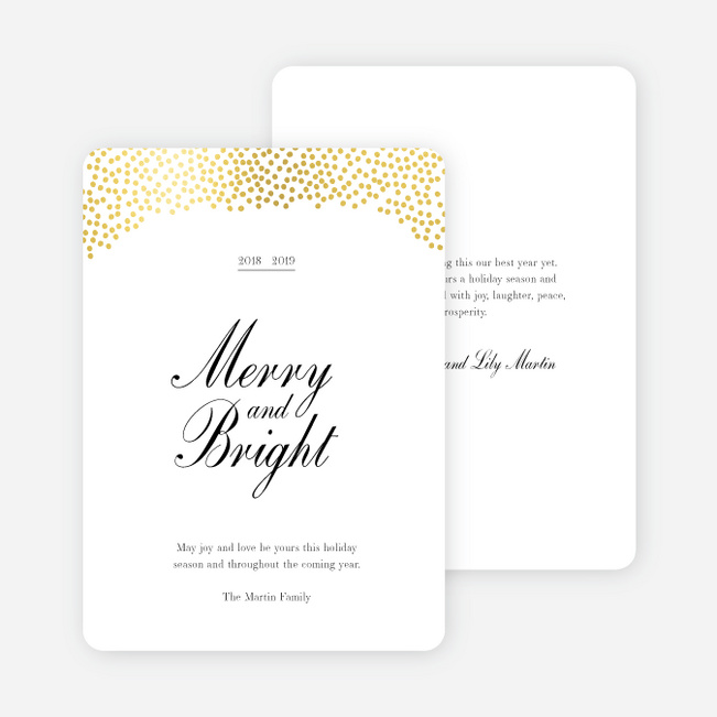 Foil Snow Header Multi Photo Holiday Cards - Yellow