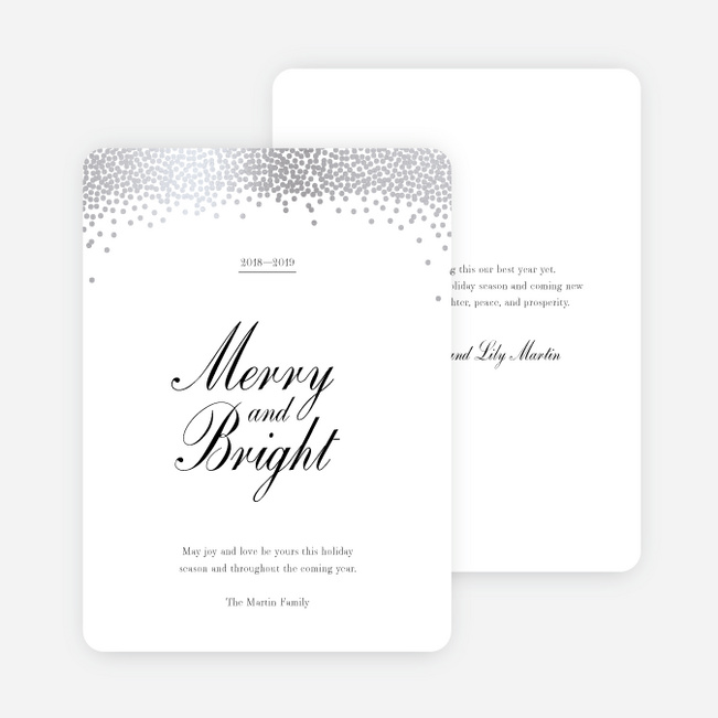 Foil Snow Header Multi Photo Holiday Cards - Gray