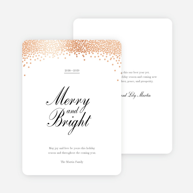 Foil Snow Header Multi Photo Holiday Cards - Pink