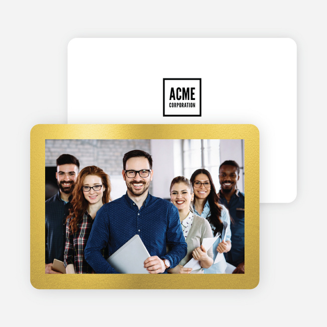 Framed Team Business and Corporate Holiday Cards - Yellow