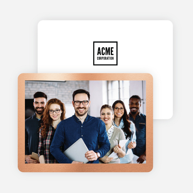 Framed Team Business and Corporate Holiday Cards - Pink