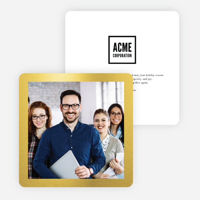 Framed Team Business and Corporate Holiday Cards - Yellow