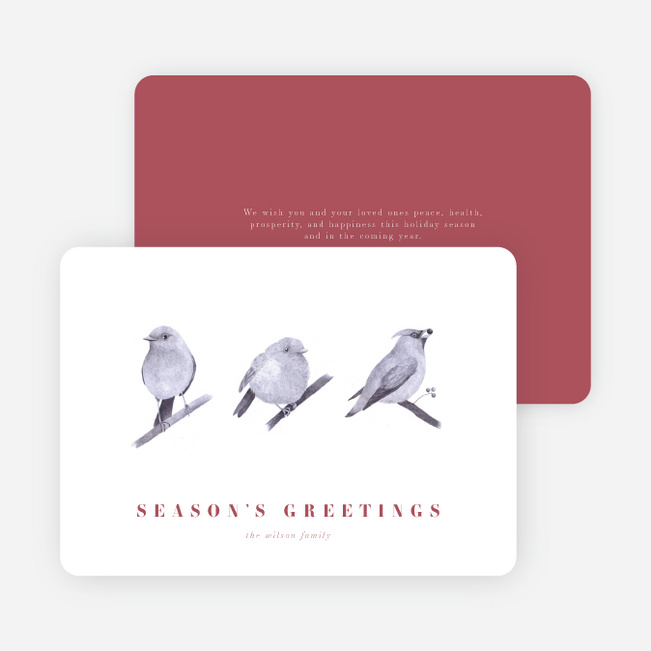 Three Wise Birds Multi Photo Holiday Cards - Red