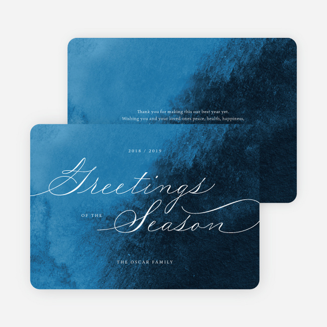 Delicate Script Multi Photo Holiday Cards - Red