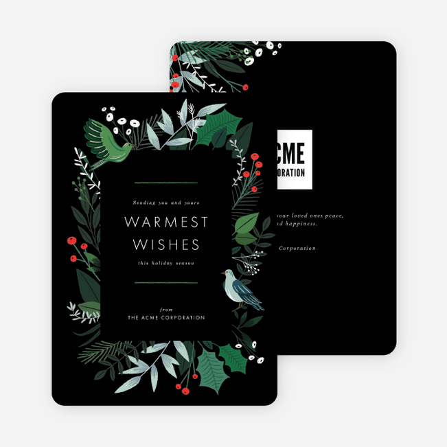 Lush Greenery Business and Corporate Holiday Cards - Multi