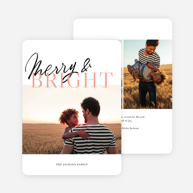 Overlapping Script Multi Photo Holiday Cards - Pink