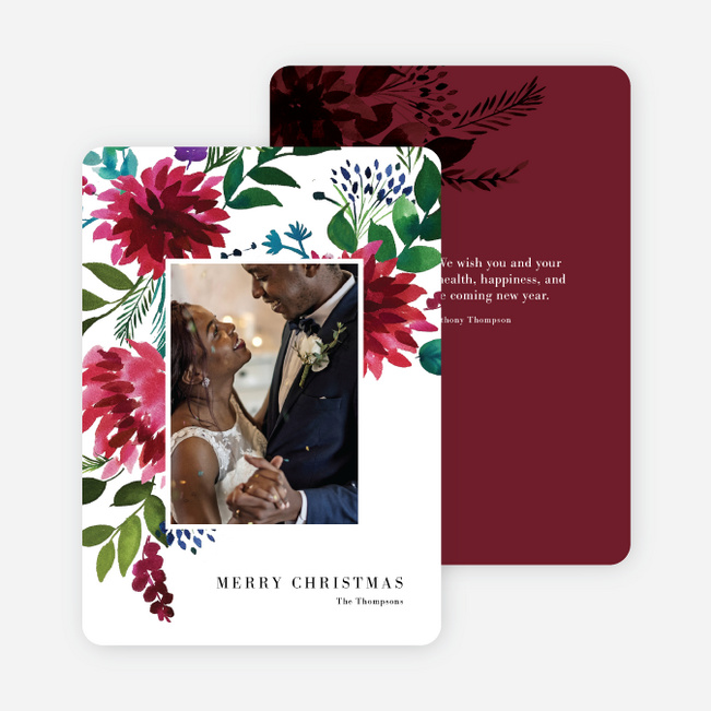 Winter Bloom Christmas Cards - Red