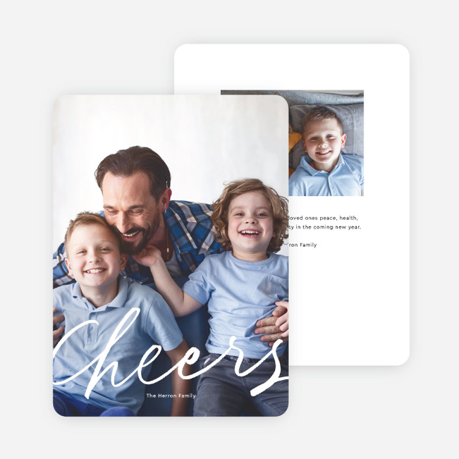 Cheers To You Multi Photo Holiday Cards - White