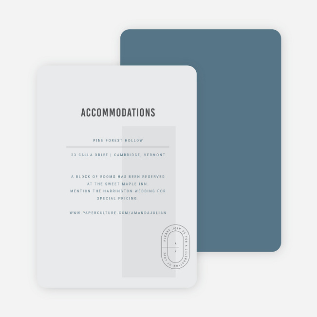 Artisanal Details Wedding Information Cards - Blue