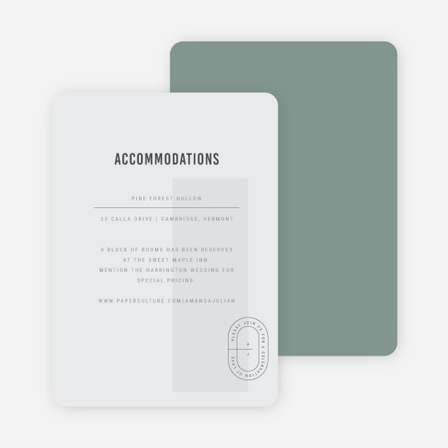 Artisanal Details Wedding Information Cards - Green