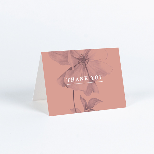 Artistic Flowers Wedding Thank You Cards - Pink