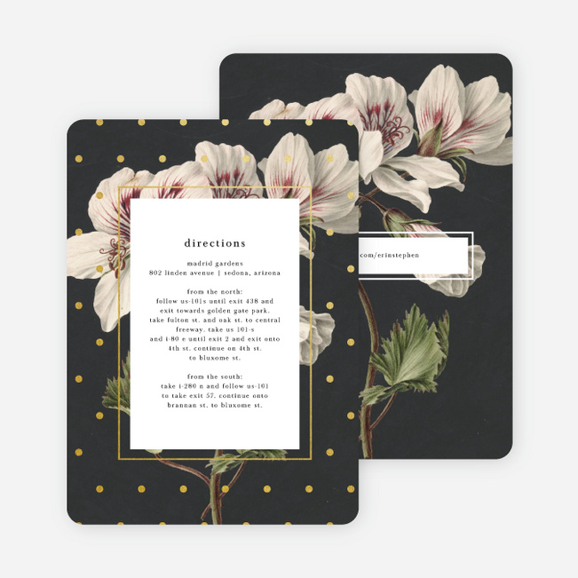 Floral Bliss Wedding Direction Cards - Gray