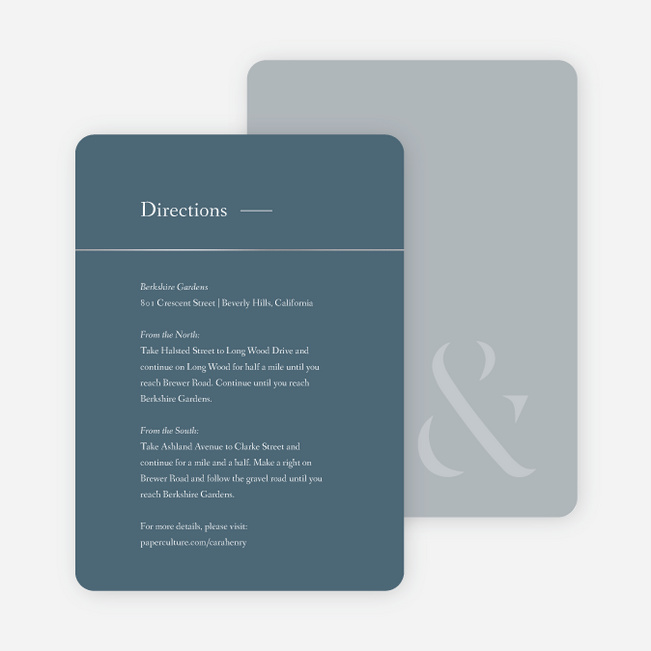 Foil Cornerside Wedding Information Cards - Blue