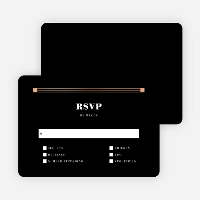 Foil On a Scroll Wedding Response Cards - White