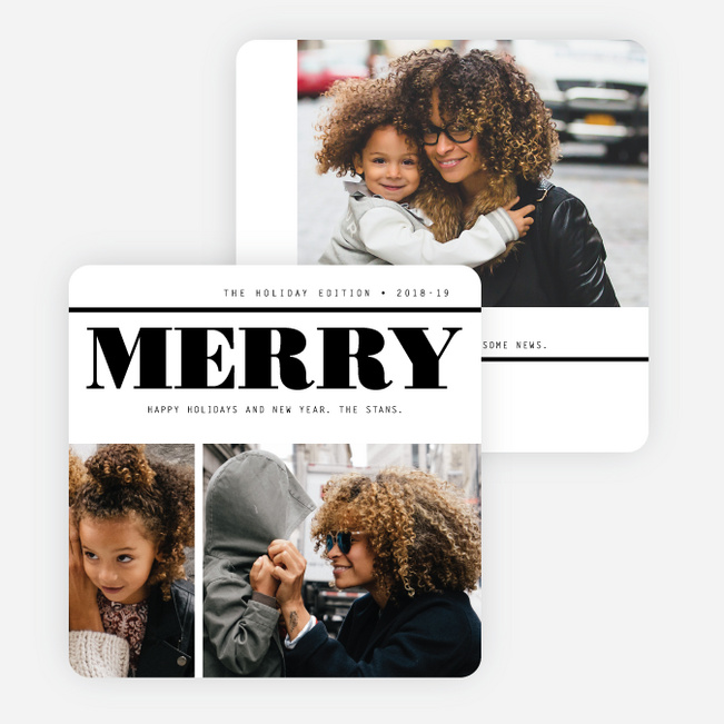 Newsworthy Photo Holiday Cards - Black