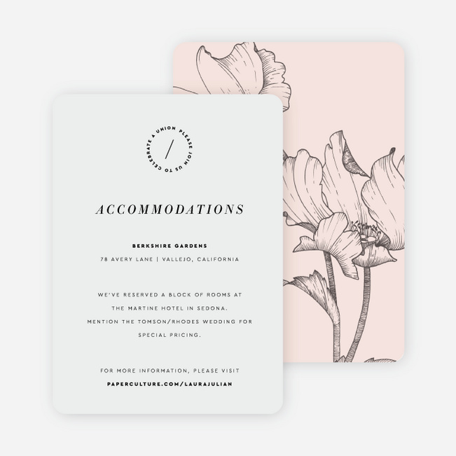 Surprise Flowers Wedding Information Cards - Beige