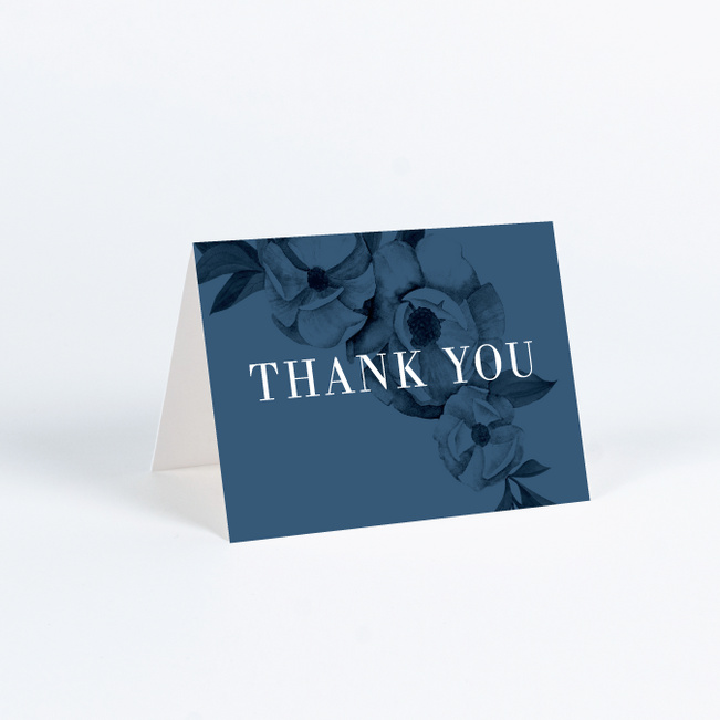 Vintage Wallpaper Wedding Thank You Cards - Blue
