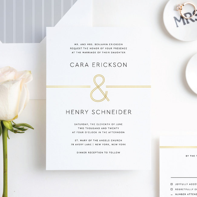 Modern Wedding Invitation, Wedding Invitation with outlets Elegant Design, Custom Invitation with Foil Print