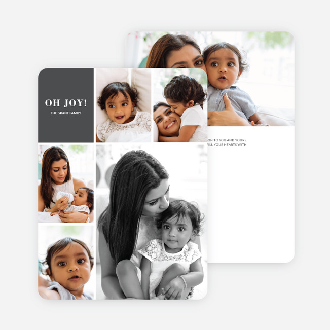 Joy Grid Holiday Cards - Gray