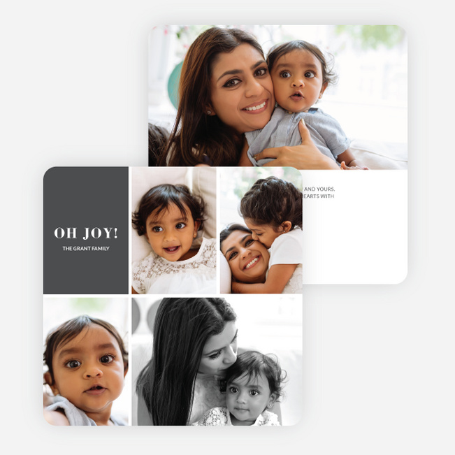 Joy Grid Holiday Cards - Gray