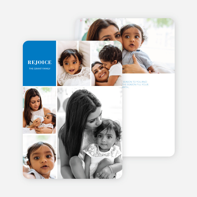 Rejoice in the Lord Christmas Photo Collage - Blue