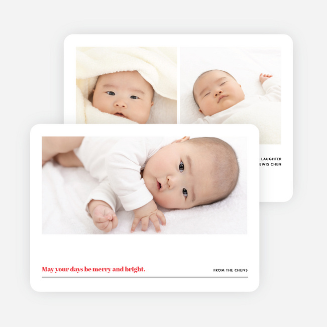 Slideshow Family Photo Holiday Cards - Red