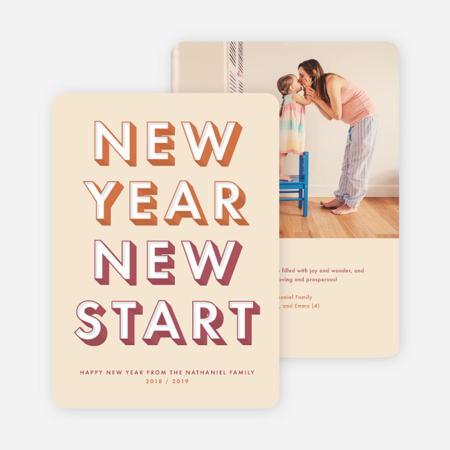 New Start New Year Cards - Red