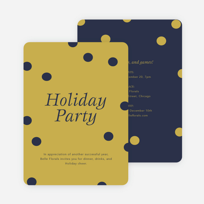 Confetti Holiday Party Invitations - Blue