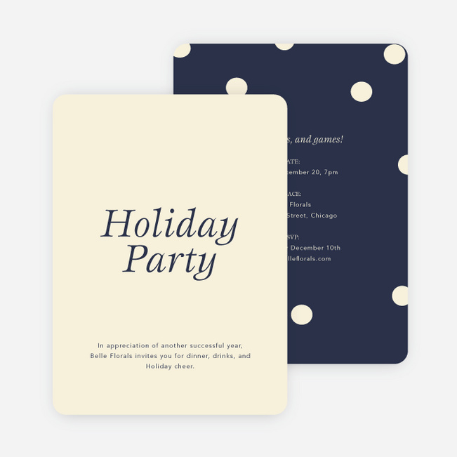 Confetti Holiday Party Invitations - Blue