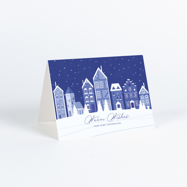 Winter Street Business and Corporate Holiday Cards - Blue