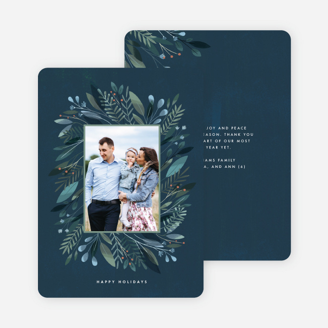 One Cool Wreath Christmas Photo Cards & Holiday Photo Cards - Blue