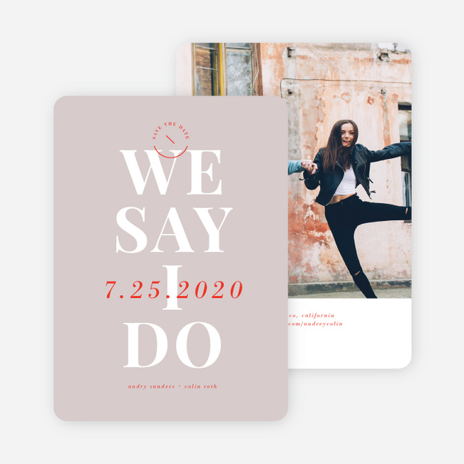 Making Headlines Save the Date Cards - Red