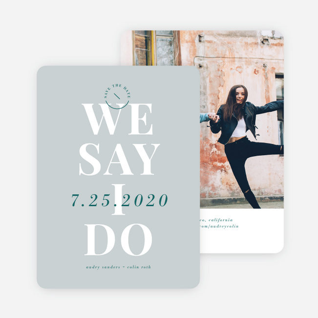 Making Headlines Save the Date Cards - Green