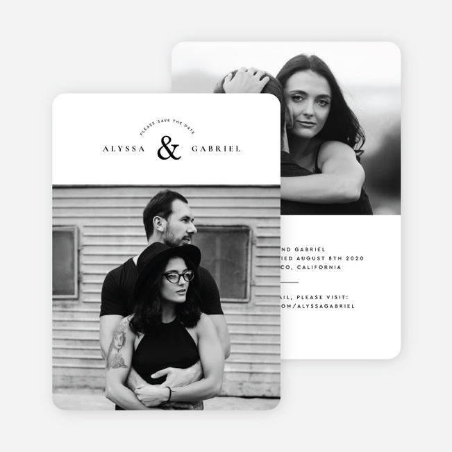 Minimal Touch Save the Date Cards - Black