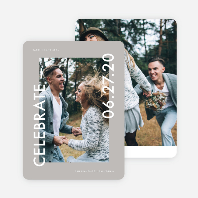 Inside And Out Save the Date Cards - Gray