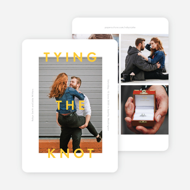 Balancing Act Save the Date Cards - Yellow