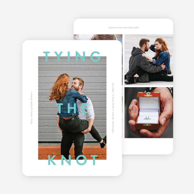 Balancing Act Save the Date Cards - Blue