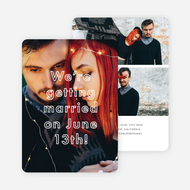 Happiness To Share Save the Date Cards - White