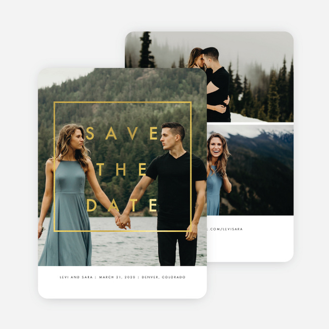 Foil Perfection Save the Date Cards - Yellow