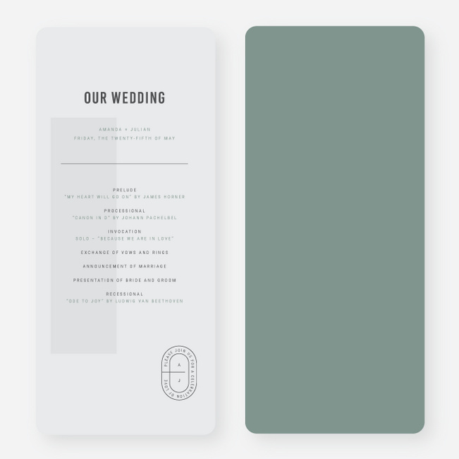 Artisanal Details Wedding Programs - Green